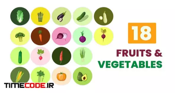 Fruits And Vegetables Animated Element Pack After Effects Template