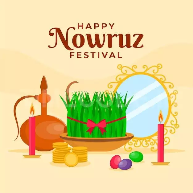 Flat Happy Nowruz Celebrating