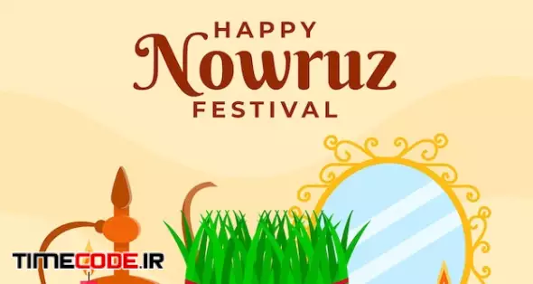 Flat Happy Nowruz Celebrating