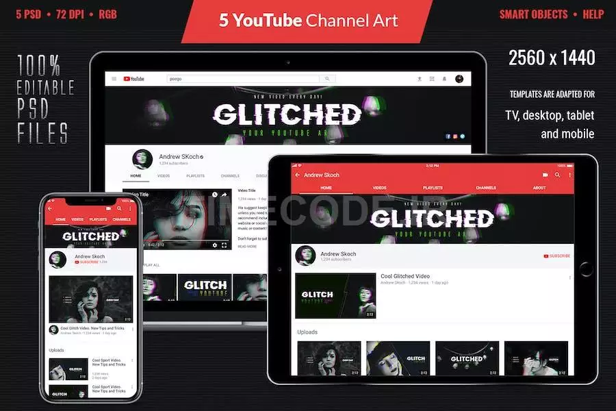 Glitch YouTube Channel Art