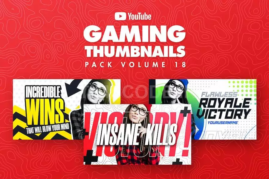 Gaming Youtube Thumbnails Pack 18