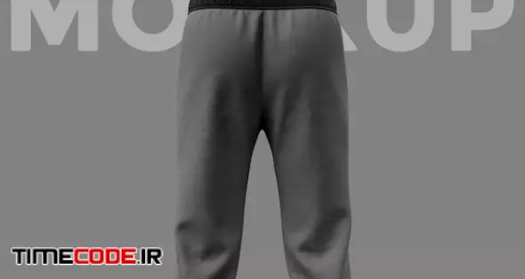 Back View Gray Sweatpants Mockup