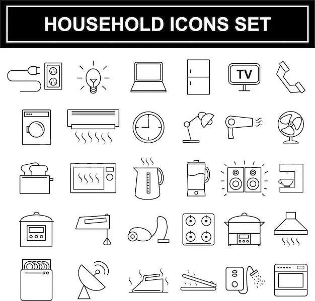 Household Appliances Icons Set