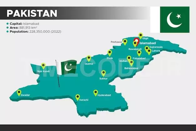 Pakistan Isometric 3d Illustration Map Flag Capital Cities Area Population And Map Of Pakistan