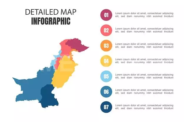 Modern Detailed Map Infographic Of Pakistan