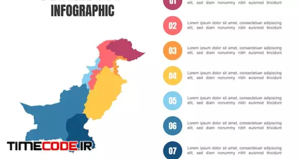 Modern Detailed Map Infographic Of Pakistan