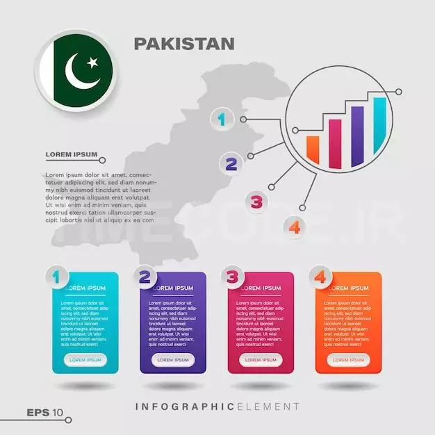 Pakistan Chart Infographic Element