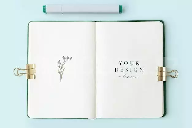 Flowers On A Notebook Page Mockup