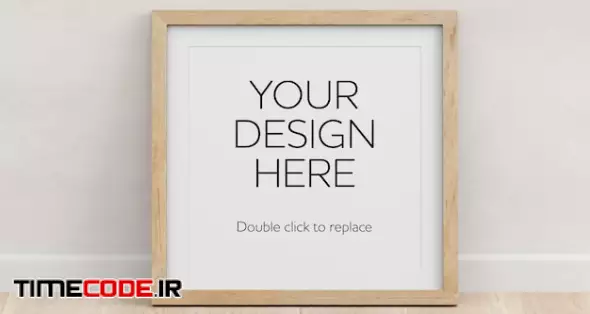 View Of A Wooden Frame Mockup 3d Rendering