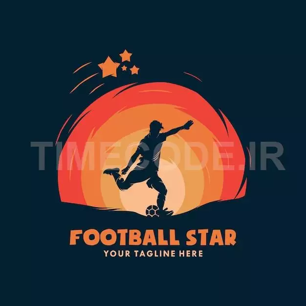 Football Player In Action Logo