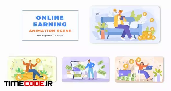 Online Earning Character Animation Scene