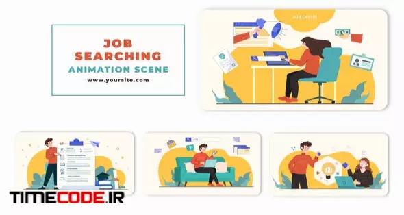 Job Searching Animation Scene After Effects Template