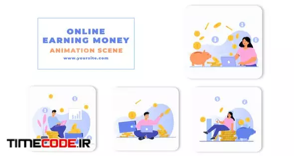 Online Earning Money Animation After Effects Template