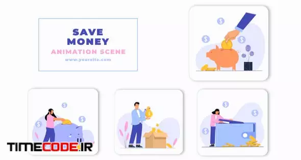 Save Money Animation Scene After Effects Template