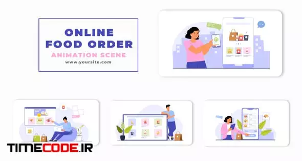 Vector Online Food Order Animation Scene