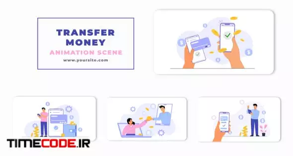 Vector Online Money Transfer Animation Scene