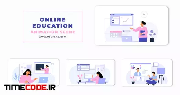 Online Education 2d Character Animation Scene