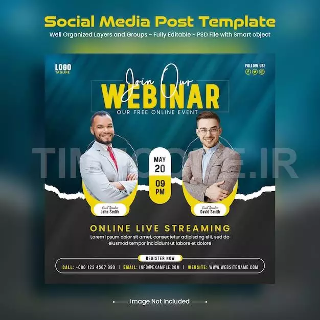 Digital Marketing Live Webinar Social Media Post And Instagram Post Web Banner Template