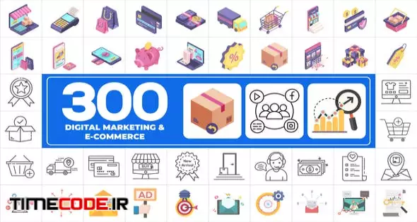300 Icons Pack - Digital Marketing