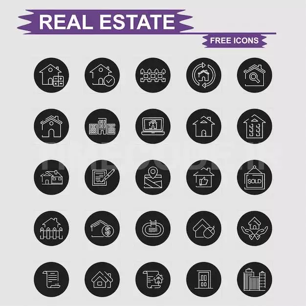 Real Estate Icons Set Vector