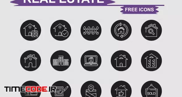 Real Estate Icons Set Vector