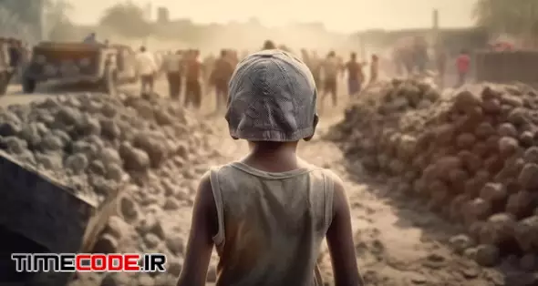 Child Labor Back View Concept Of Exploitation And Oppression Created With Generative Ai Technology