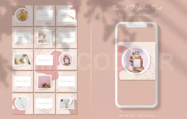 Beautiful Instagram Post Template Collection In Grid Puzzle Style