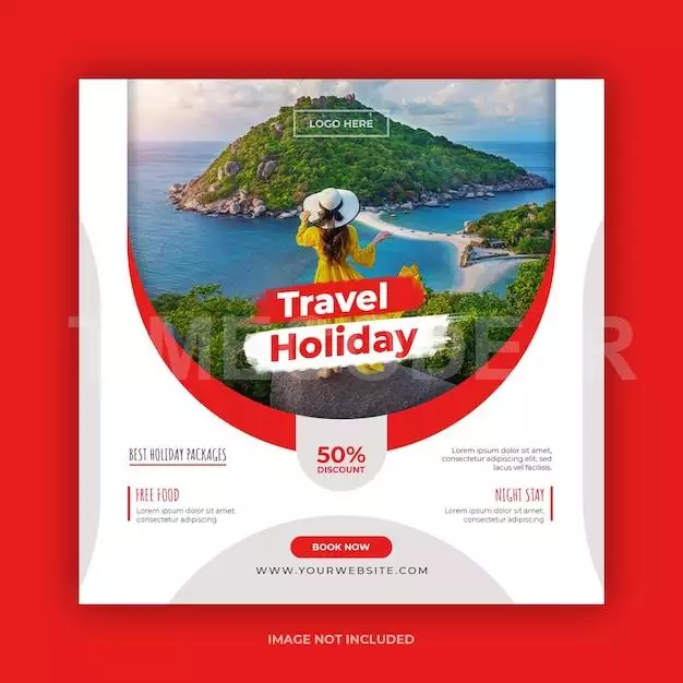 Travel Holiday Vacation Instagram Post Or Social Media Banner Template