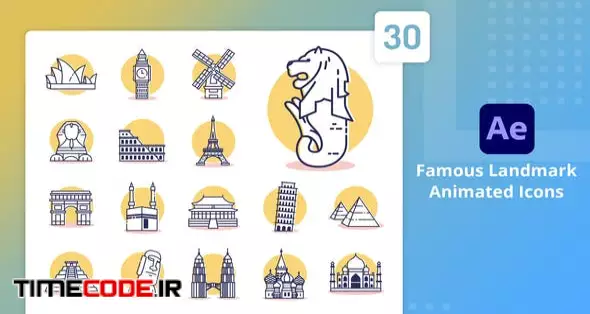 Famous Landmark Animated Icons | After Effects