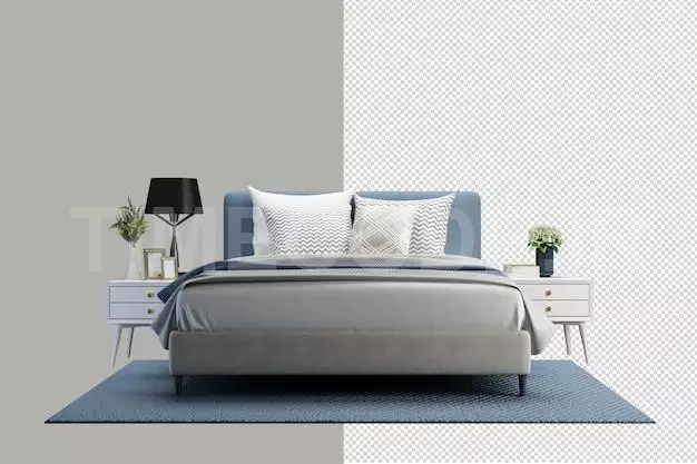 Isometric Bed In 3d Rendering