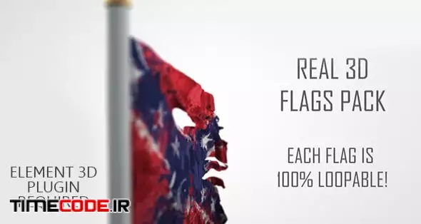 Real 3D Flags Pack