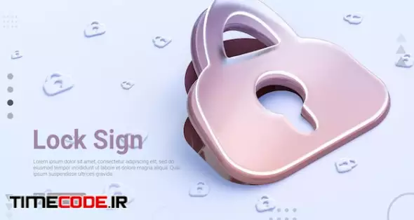 Lock Sign Folding On White Background 3d Render Concept For Social Banner Web Template Cover