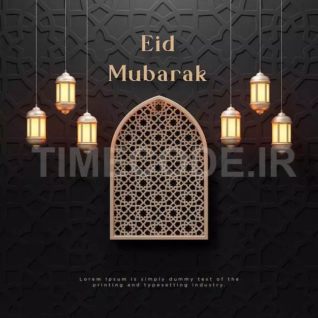 Eid Al Fitr Or Eid Mubarak Luxury Realistic Islamic 3d Black Gold Background 3d Render