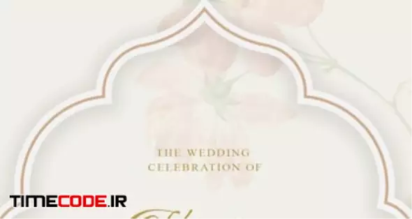 Islamic Digital Wedding Invitation With Vintage Orage Flowers