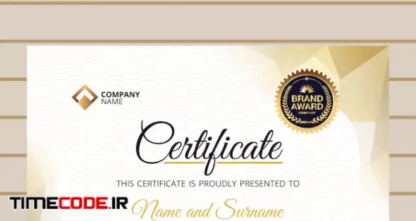 Elegant Blue Gold Diploma Certificate Template