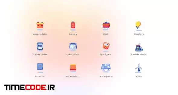 Power And Energy - Flat Icons
