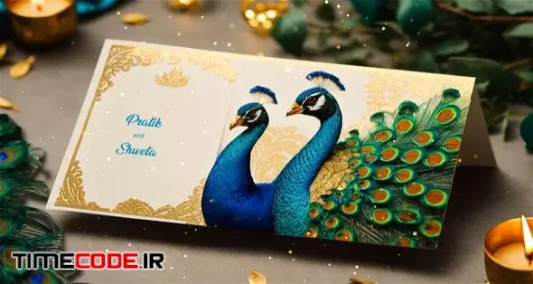 Peacock Theme Wedding Invitation 3D Design Slideshow