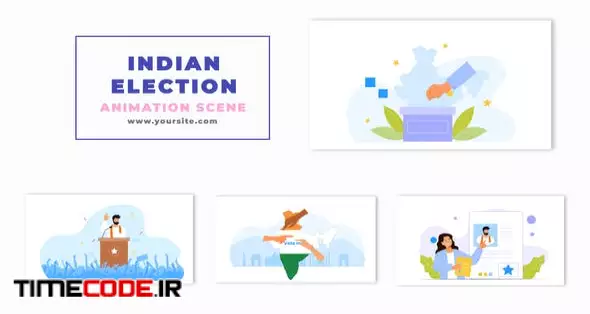 Indian Election And Voting Concept Vector Character Animation Scene