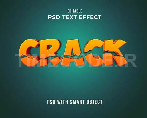 Crack Text Effect Editable 3d