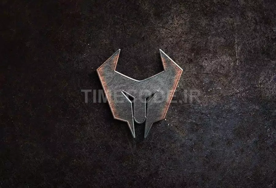 Realistic Logo Mockup With Iron Texture
