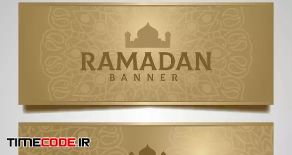 Set Of Ramadan Banners With Ornamentos