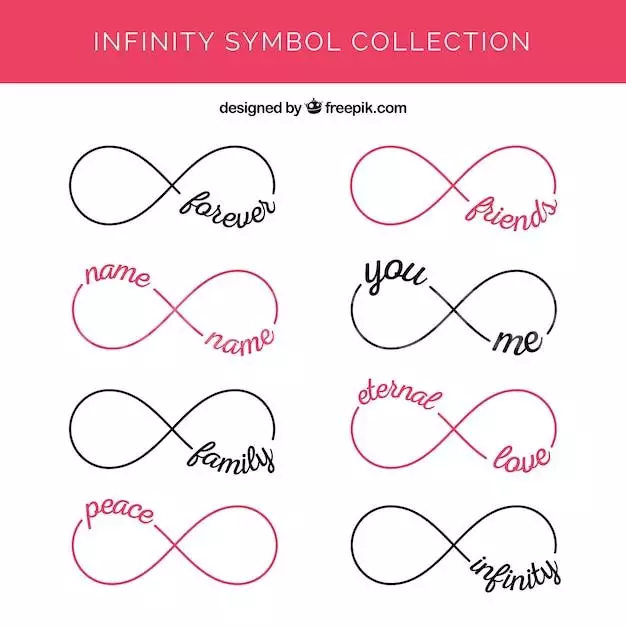 Modern Set Of Infinity Symbols With Words