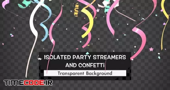 Isolated Party Streamers And Confetti