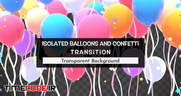 Isolated Balloons And Confetti Transition
