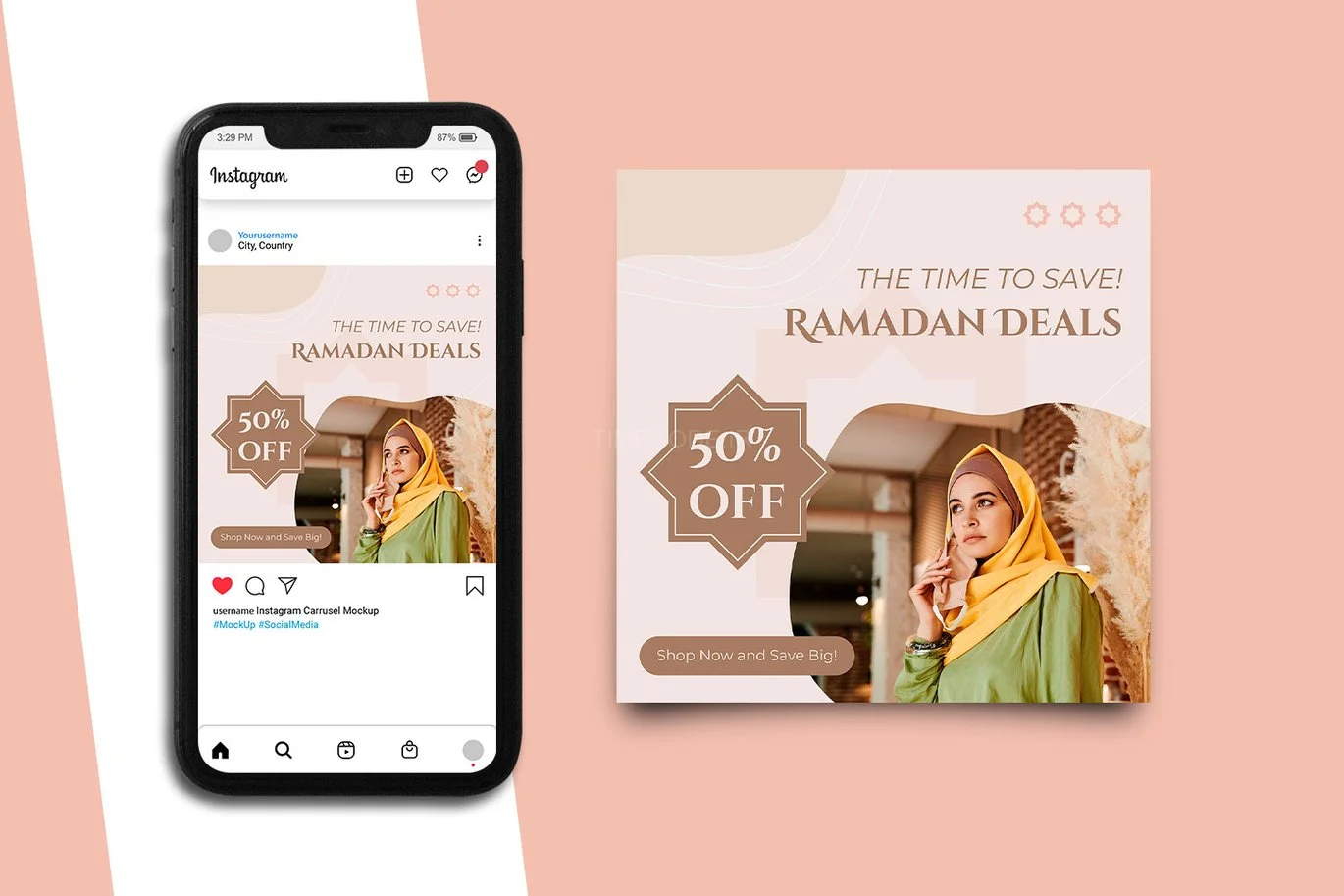 دانلود طرح پست اینستاگرام فروش ماه رمضان