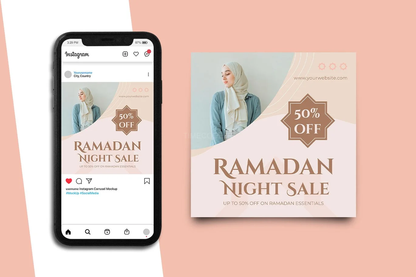 دانلود طرح پست اینستاگرام فروش ماه رمضان