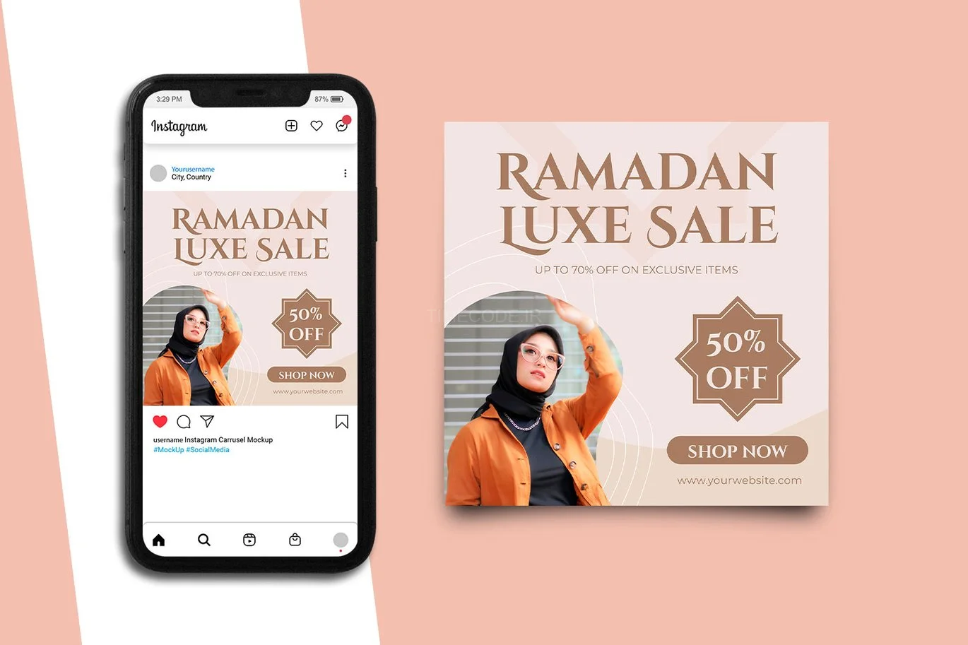 دانلود طرح پست اینستاگرام فروش ماه رمضان