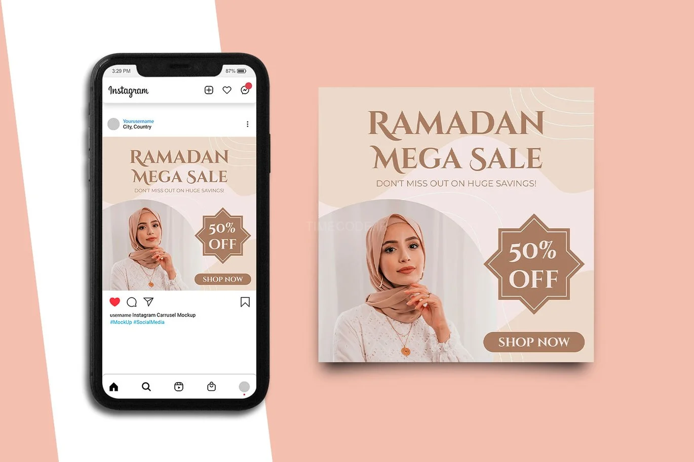 دانلود طرح پست اینستاگرام فروش ماه رمضان