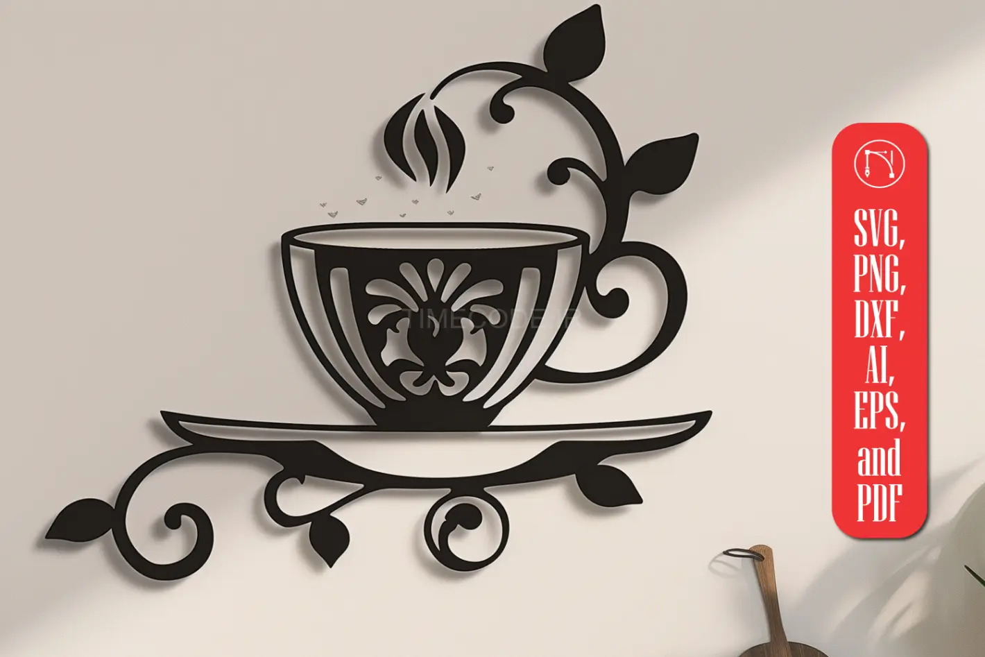 65 فایل DXF طرح لیزر تابلو فنجان قهوه