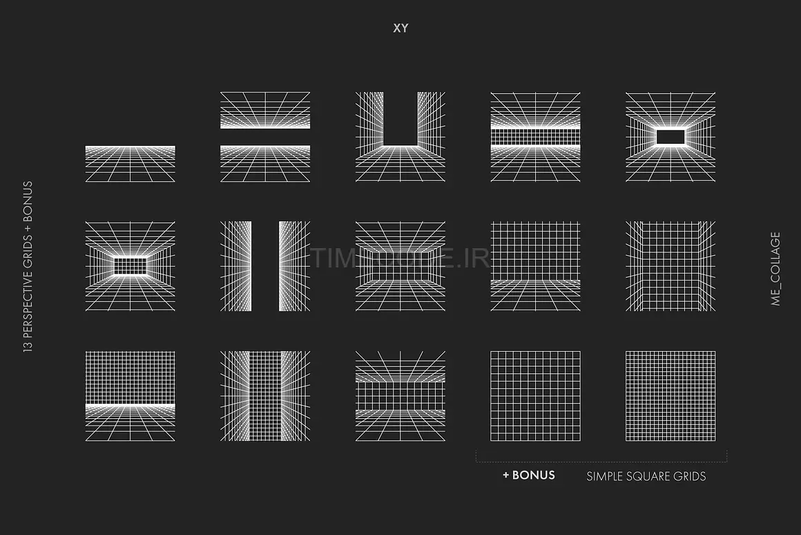 Modular Vector Grids پکیج وکتور گرید با پرسپکتیو Vector Perspective Grids | Creative Market ...